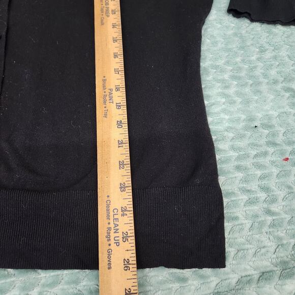 Lane Bryant 18/20 Black Button Up Cardigan Sweater 3/4 Short Sleeve - Picture 7 of 9